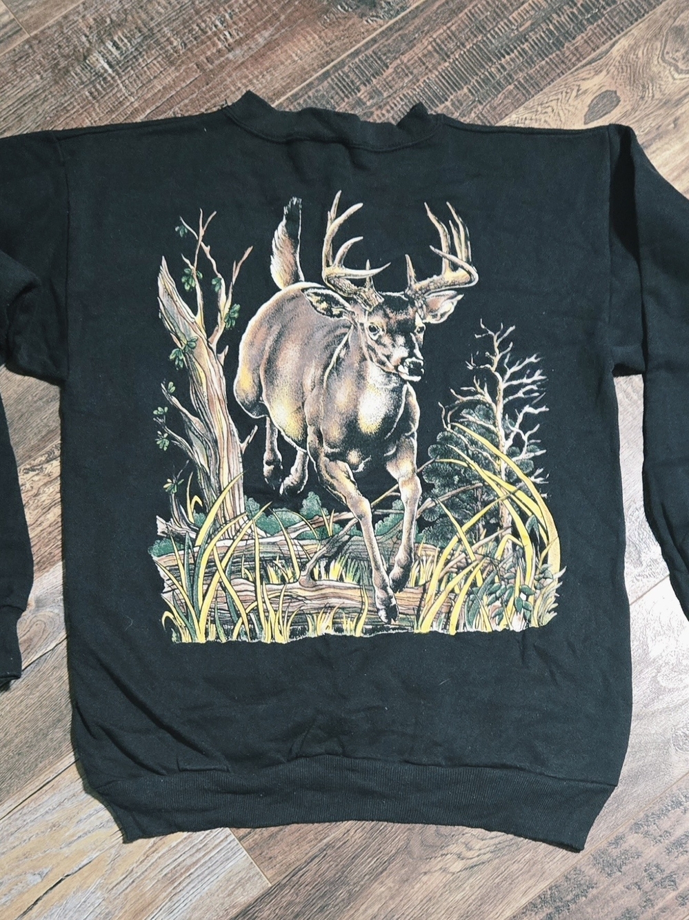 Vintage 1995 Mississippi Sportsman Black Deer Buck Sweatshirt Adult Large